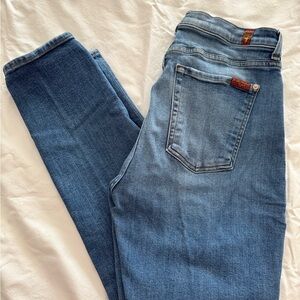 7 For All Mankind Medium Josefina Slim Straight Leg Button Front Jeans